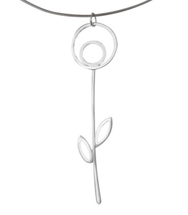 گردنبد دست ساز نقره گل آویز
