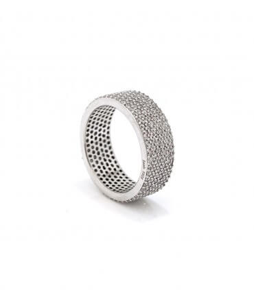 خرید حلقه زاب نقره زنانه دور نگین تک سایز R-202