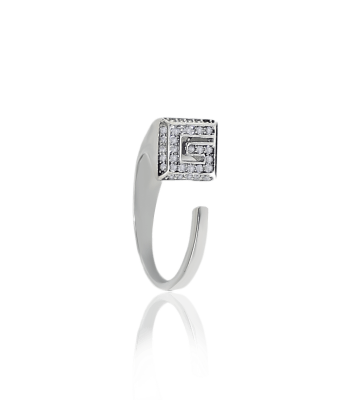 خرید حلقه نقره زنانه فری سایز نگین اتمی R-220