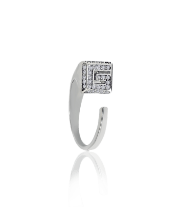 خرید حلقه نقره زنانه فری سایز نگین اتمی R-220