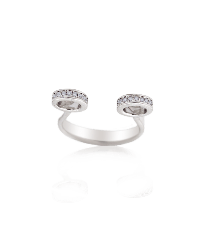 خرید حلقه نقره زنانه فری سایز نگین اتمی R-226