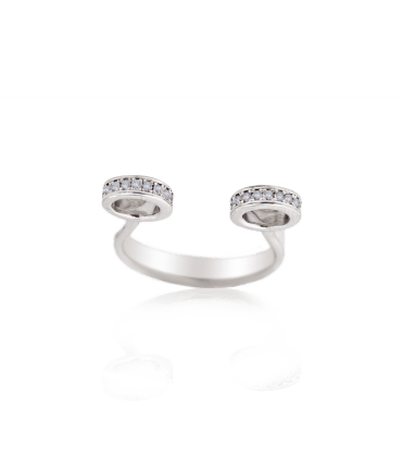 خرید حلقه نقره زنانه فری سایز نگین اتمی R-226