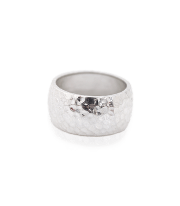 خرید حلقه چکشی نقره زنانه تک سایز بدون نگین R-227