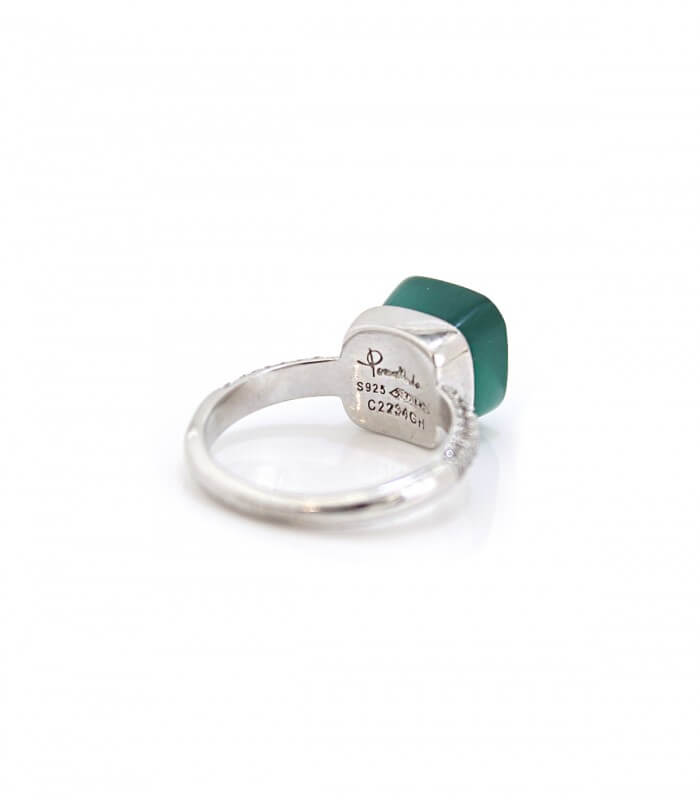 خرید انگشتر نقره زنانه نگین سبز R-230
